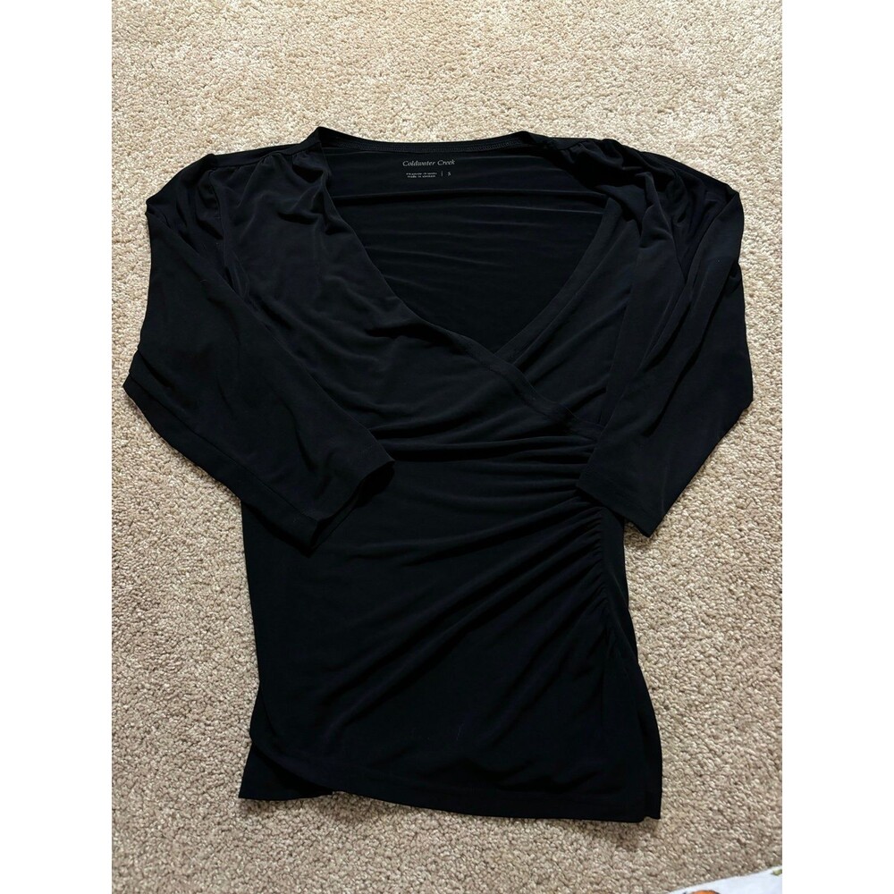 Coldwater Creek Black Short Sleeve Top - Size Small